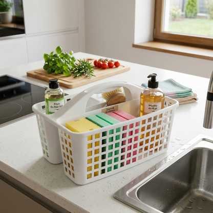 Organizer 3-komorowy z uchwytem /capri/ biały