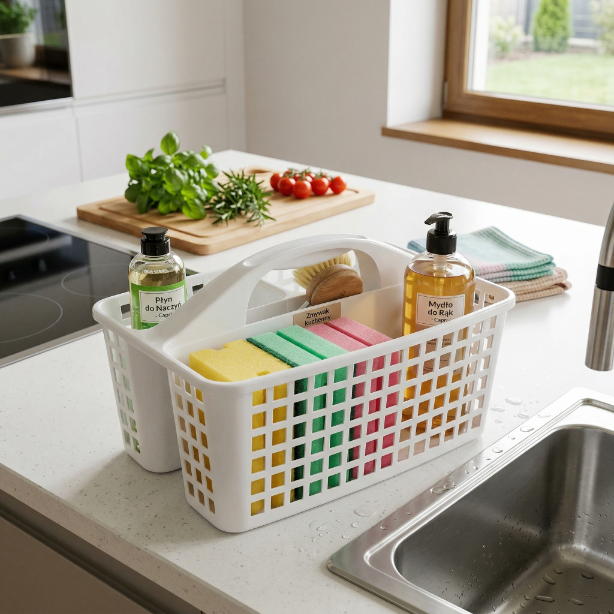 Organizer 3-komorowy z uchwytem /capri/ biały