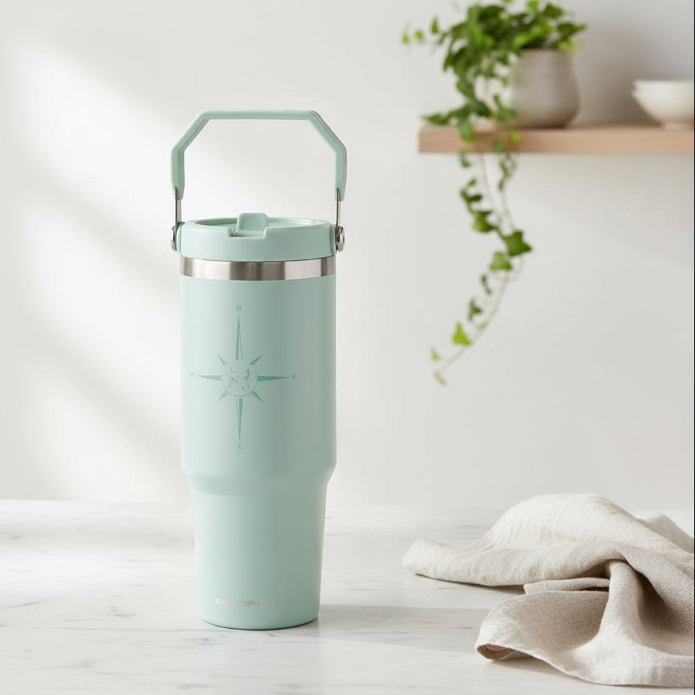 KUBEK TERMICZNY NIERDZEWNY MUKI 890ML MIĘTA