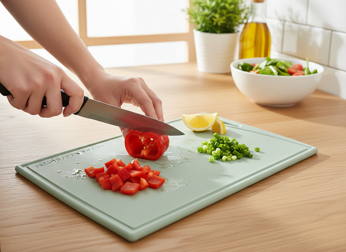 Deska do krojenia plastikowa fresh 38,5x24cm szara