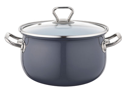 GARNEK EMALIOWANY BLISS 22CM 4,8L Z/P CIEMNY SZARY