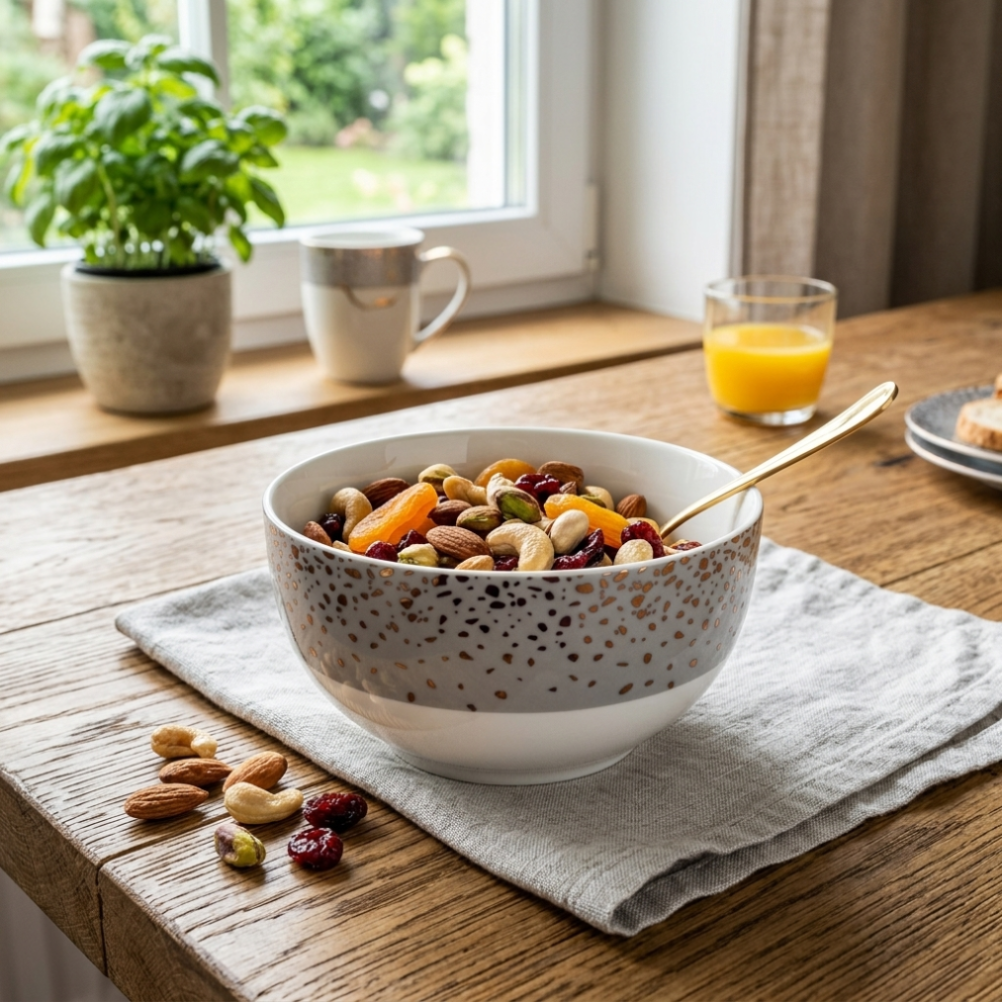 Salaterka Florina Spots Grey 13 cm porcelanowa szara złote akcenty
