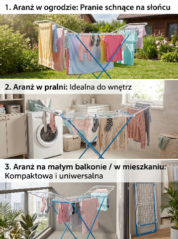 Suszarka do bielizny carmen 18m niebieska