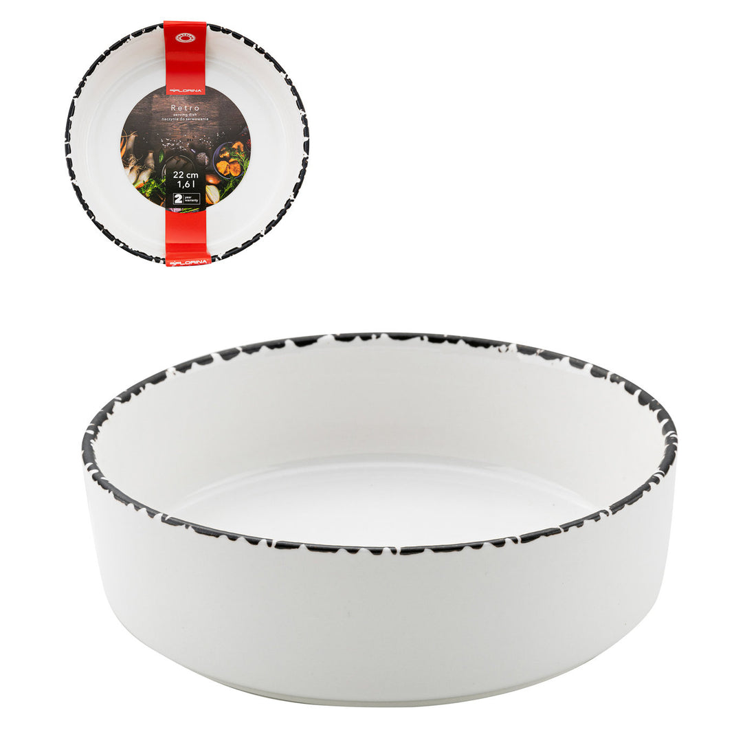 Naczynie ceramiczne retro 22cm okrągłe