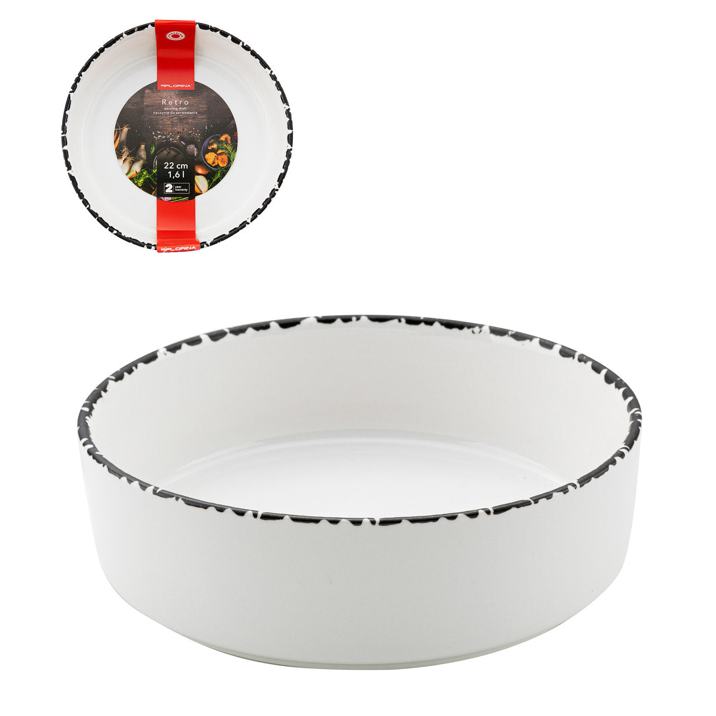 Naczynie ceramiczne retro 22cm okrągłe