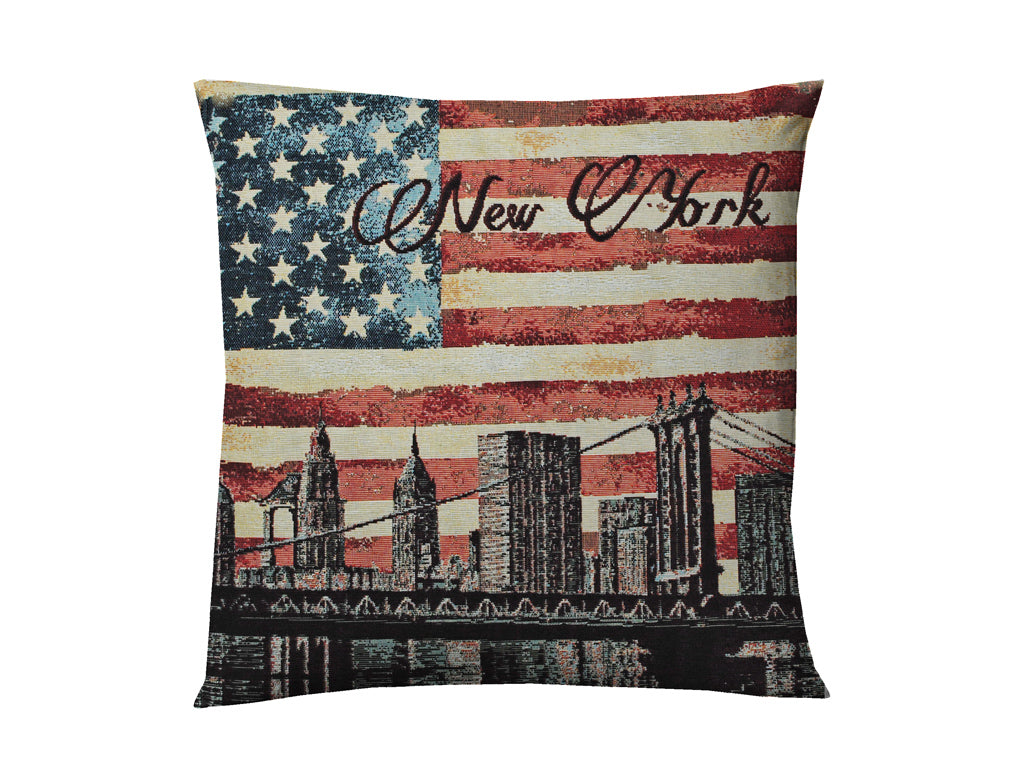 Poszewka dekoracyjna Miss Lucy NYC 45x45 cm dwustronna gobelinowa loft