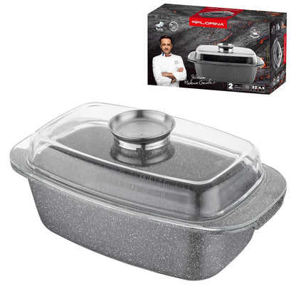 Brytfanna aluminiowa prostokąt lava 32x11cm 5,2l z/p szara mg