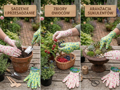 Rękawice praktyczna robocze ogrodnicze powlekane -s