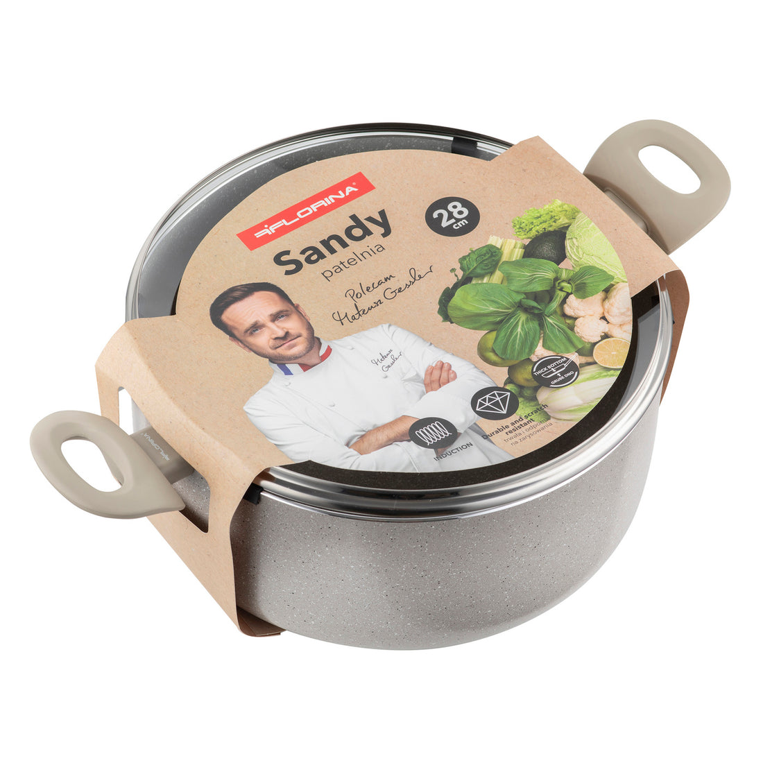 Garnek aluminiowy sandy 28cm 7l z/p mg