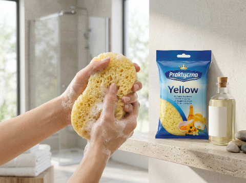Gąbka kąpielowa praktyczna yellow