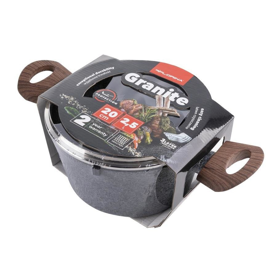 Garnek aluminiowy granite 20cm 2,5l z/p