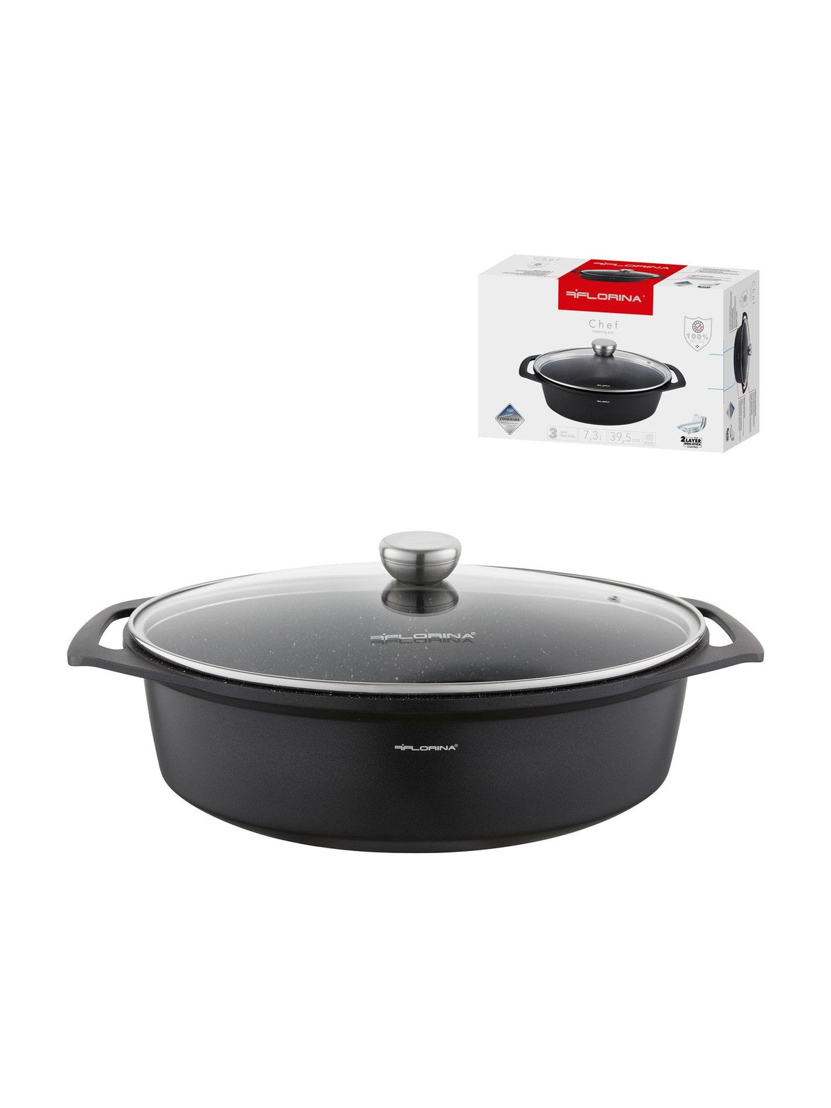 Brytfanna aluminiowa owalna chef 39,5x28,5x12,3cm 7,3l z/p