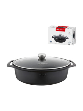 Brytfanna aluminiowa owalna chef 39,5x28,5x12,3cm 7,3l z/p