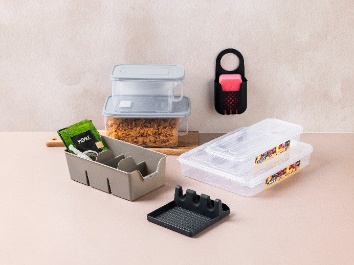 ORGANIZER PLASTIKOWY S 22X13,5X7,5CM CIEMNY SZARY -BEN