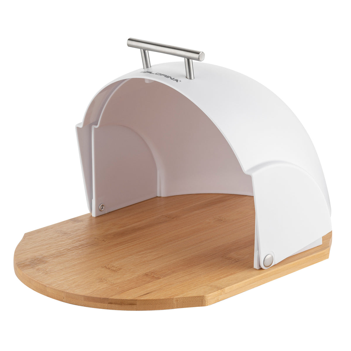 Zestaw 4 elementowy helmet chlebak 37x26x22 cm w zestawie z 3 pojemnikami na artykuły sypkie biały