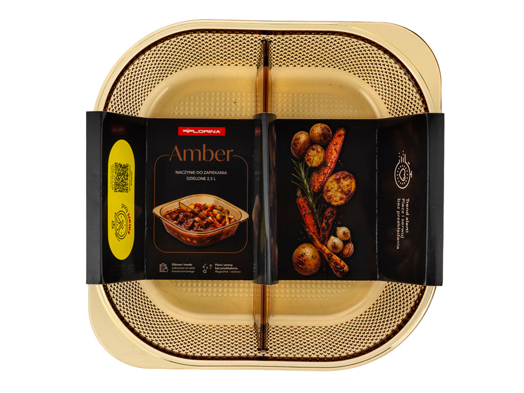 NACZYNIE DO ZAPIEKANIA AMBER SZKLANE DZIELONE 2,5L