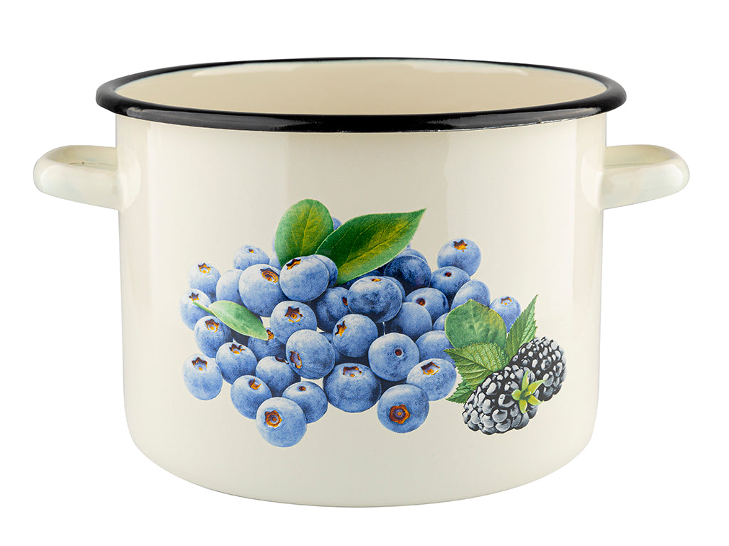 Garnek emaliowany prosty borówka 22cm 6l