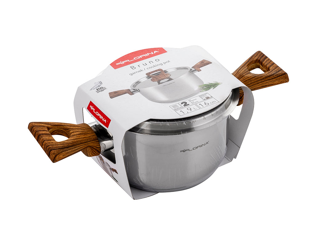Garnek nierdzewny bruno 16cm 1,9l z/p