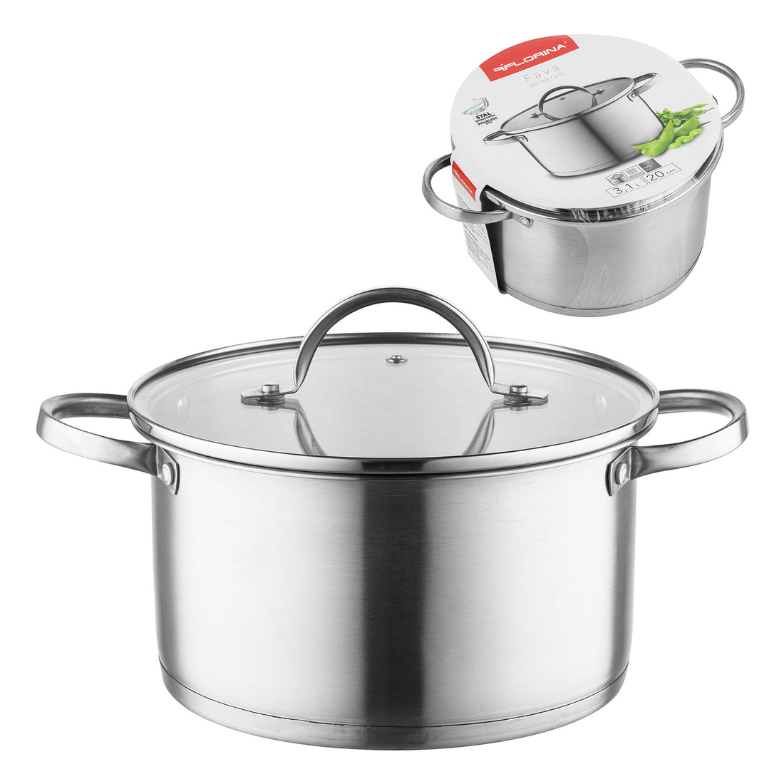 Garnek nierdzewny fava 20cm 3,1l z/p