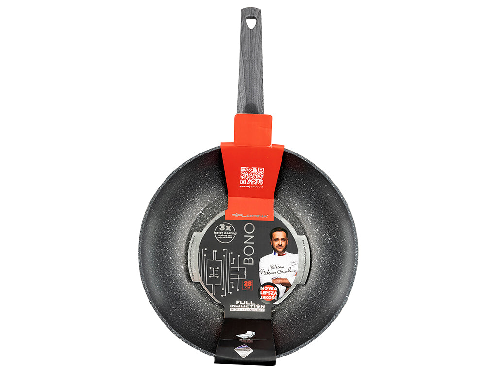 Patelnia aluminiowa wok bono 28cm mg v.2