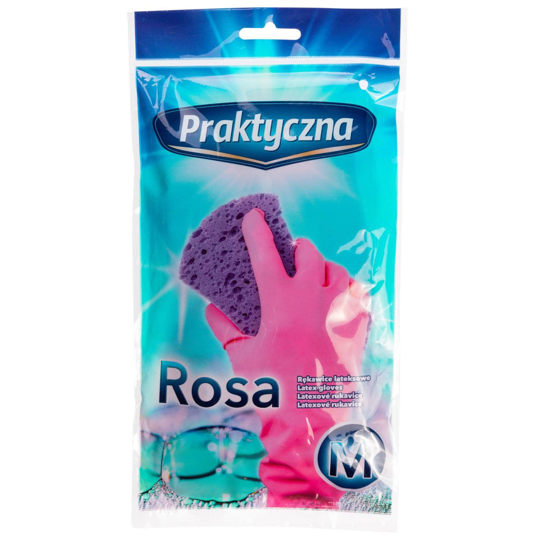 Rękawice lateksowe rosa praktyczna -m