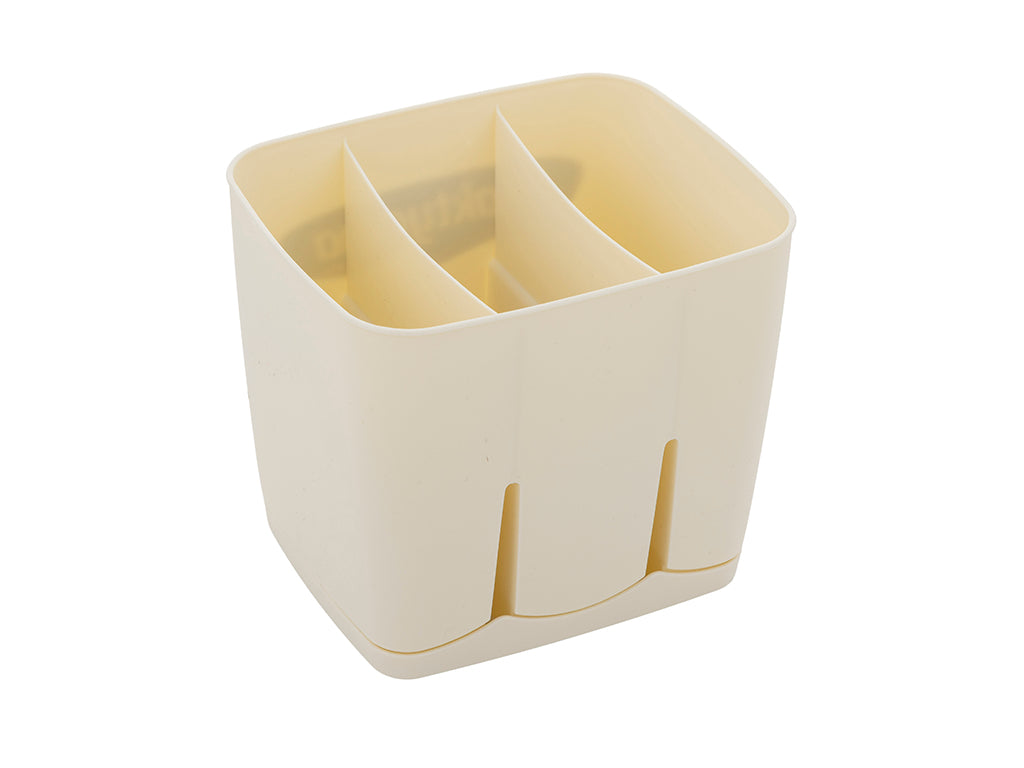 Ociekacz do sztućców plastikowy 13,5x11,5x12cm kremowy