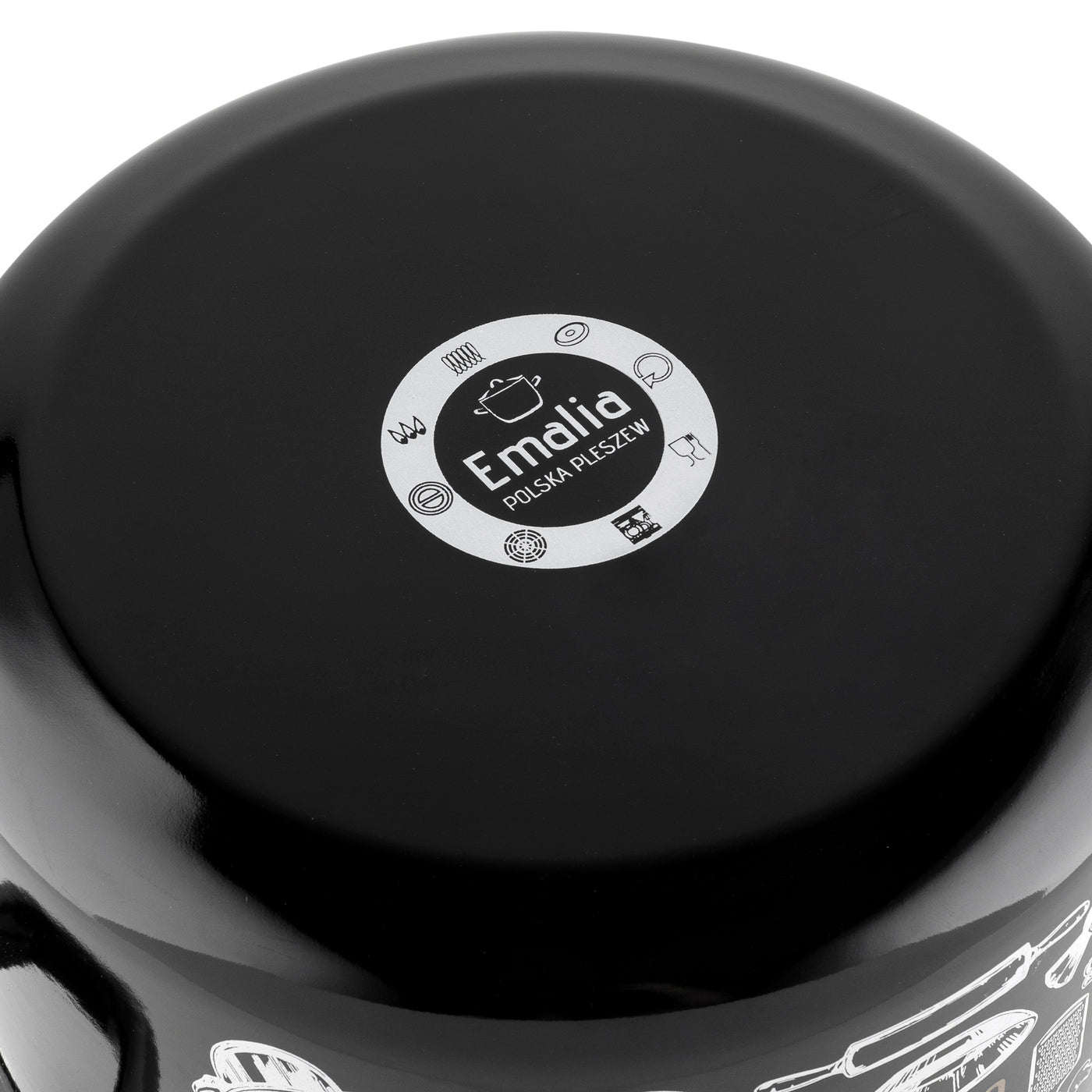 Garnek emaliowany prosty kitchen black 18cm 3l z/p