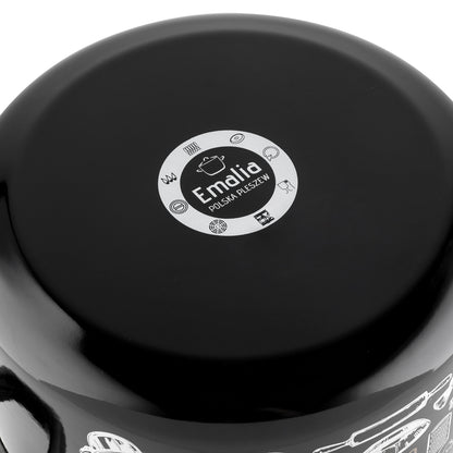 Garnek emaliowany prosty kitchen black 18cm 3l z/p