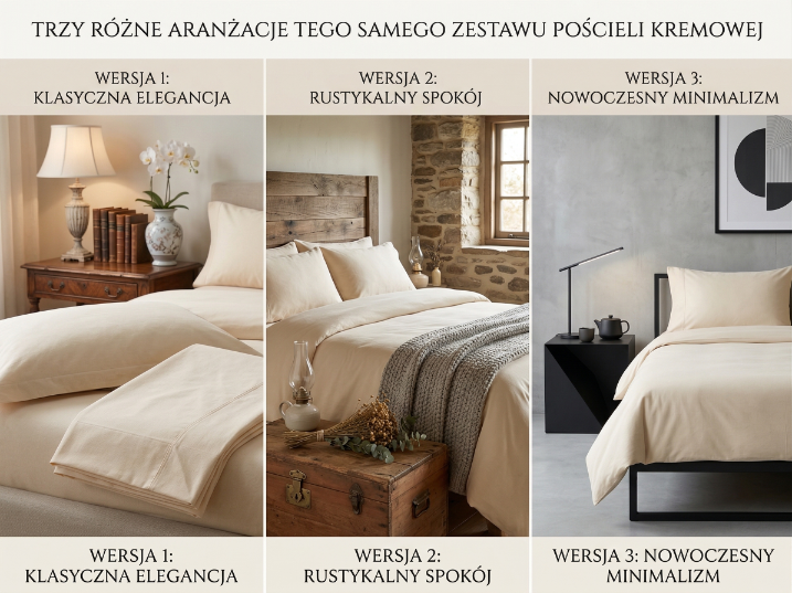 Prześcieradło bawełniane 160x200cm kremowe