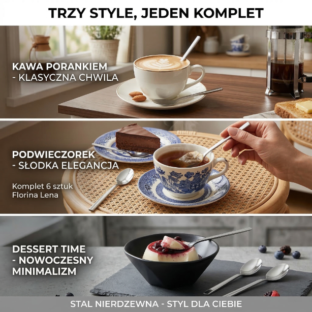 Sztućce łyżeczka do kawy lena 6szt. flock