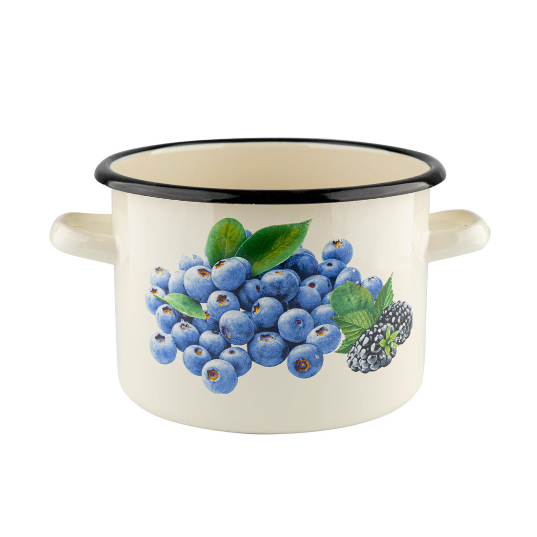Garnek emaliowany prosty borówka 18cm 3,2l