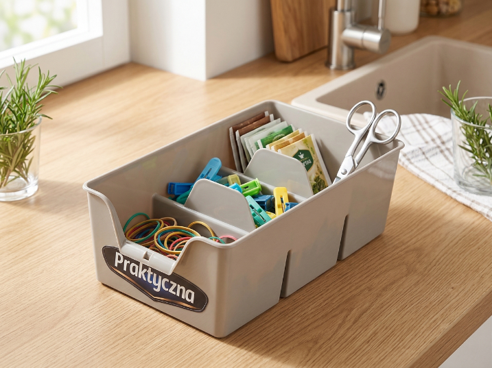 Organizer plastikowy s 22x13,5x7,5cm jasny szary