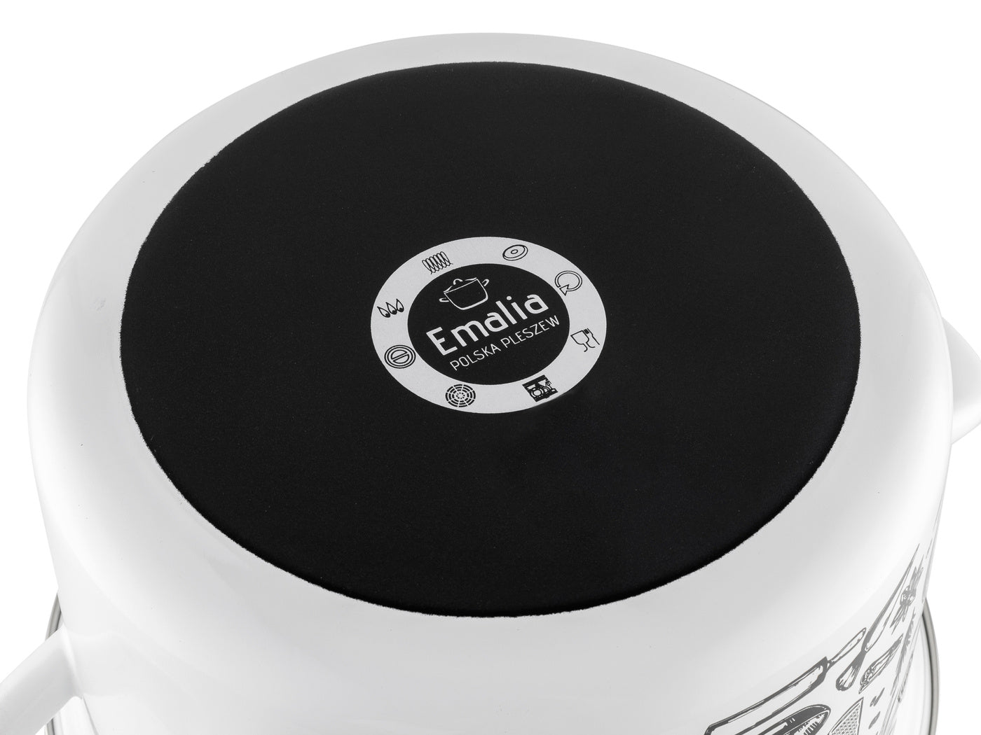 Garnek emaliowany prosty kitchen white 18cm 3l z/p