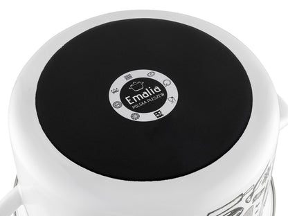 Garnek emaliowany prosty kitchen white 18cm 3l z/p