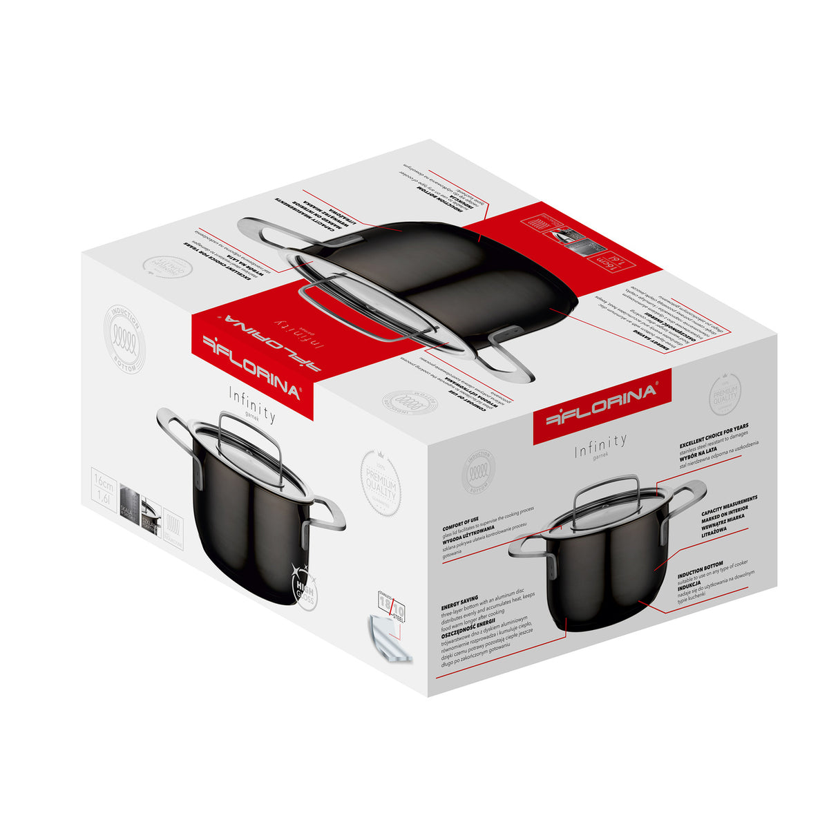 Garnek nierdzewny infinity 16cm 1,6l z/p