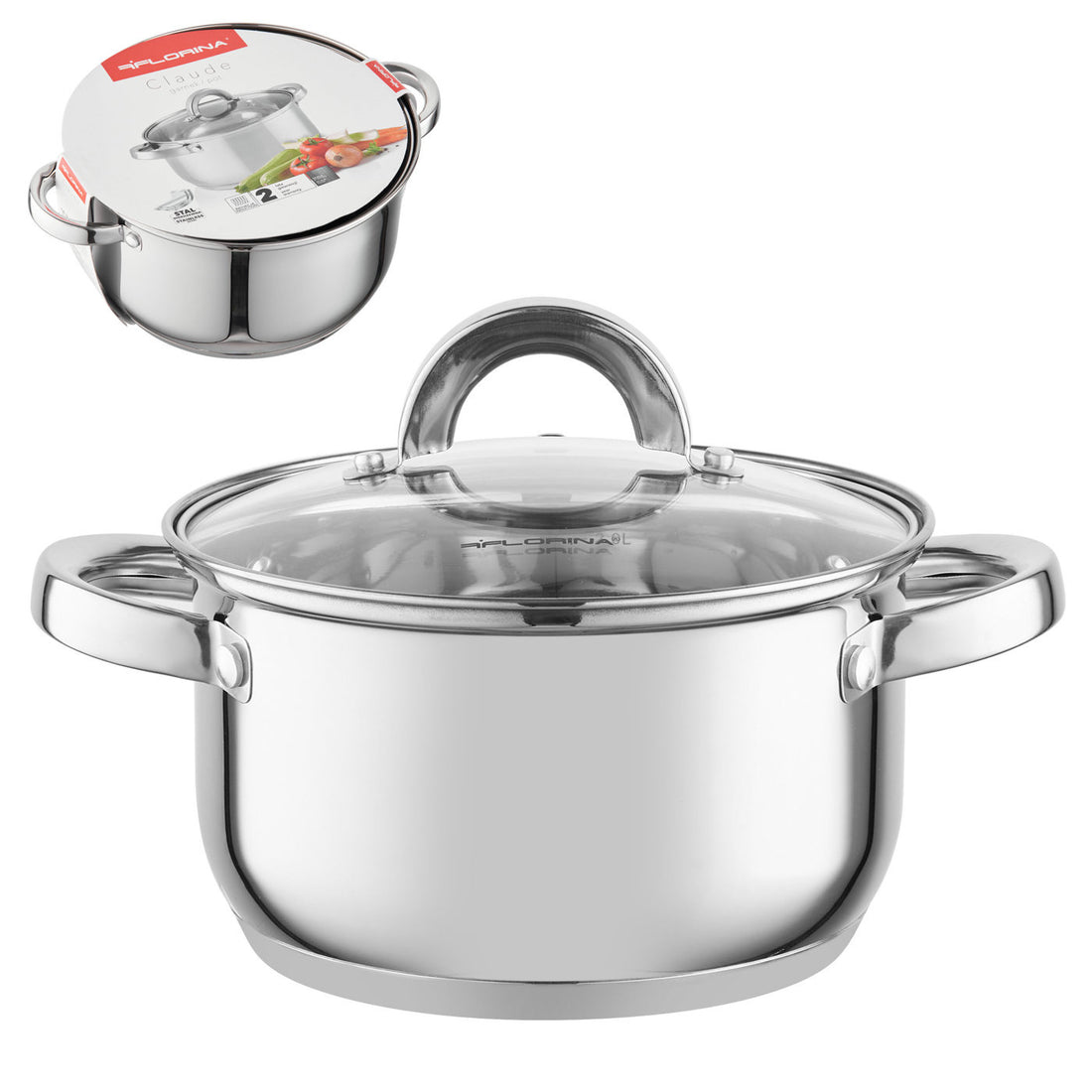 Garnek nierdzewny claude 18cm 2,6l z/p