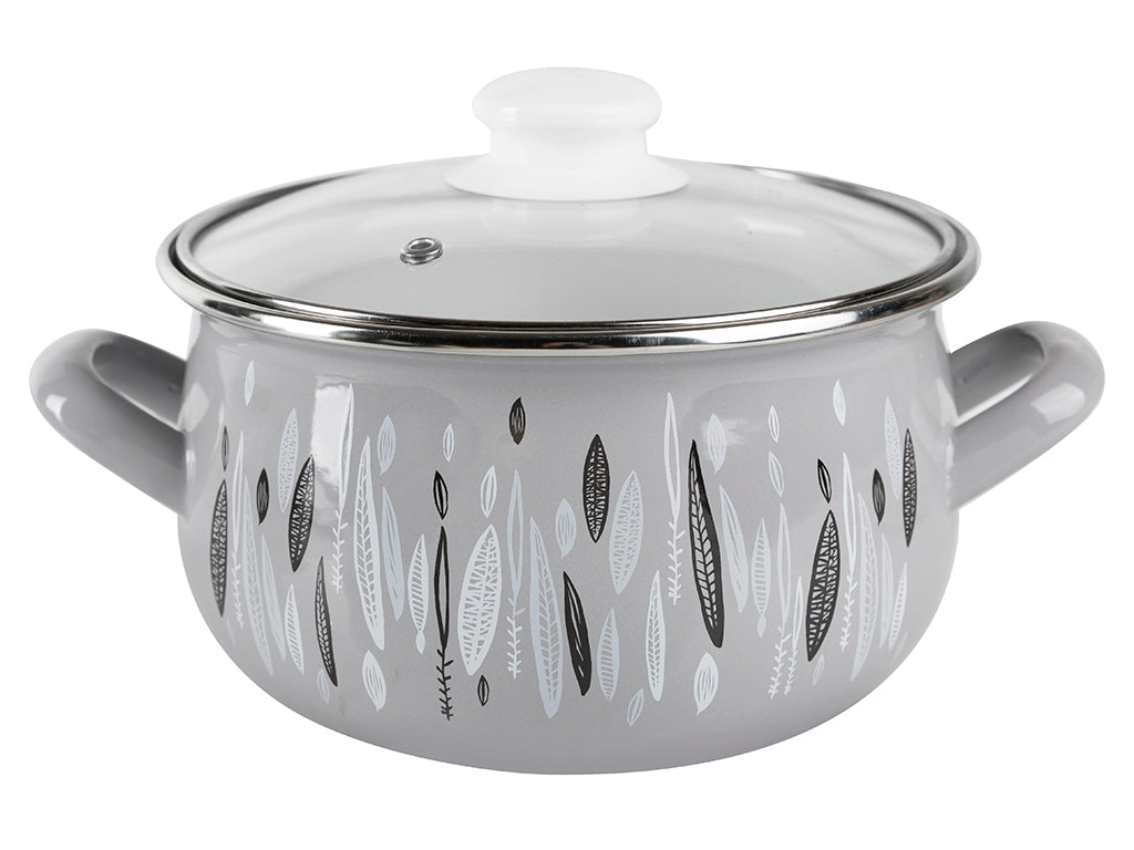 Garnek emaliowany pyza autumn 24cm 5,6l z/p szary