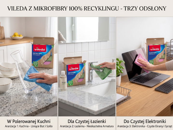 Ściereczka vileda mikrofibra 100% recycled 3 szt. -vil 168310