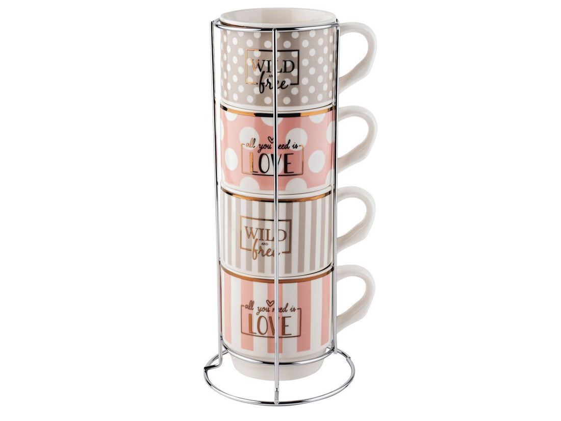 Kubki love and wild 330ml kpl. 4 szt