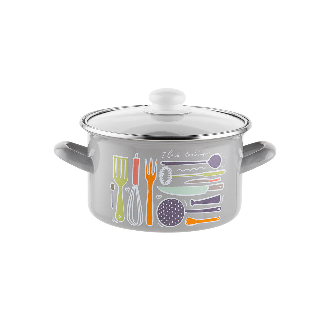 Garnek emaliowany prosty staffio 16cm 2l z/p