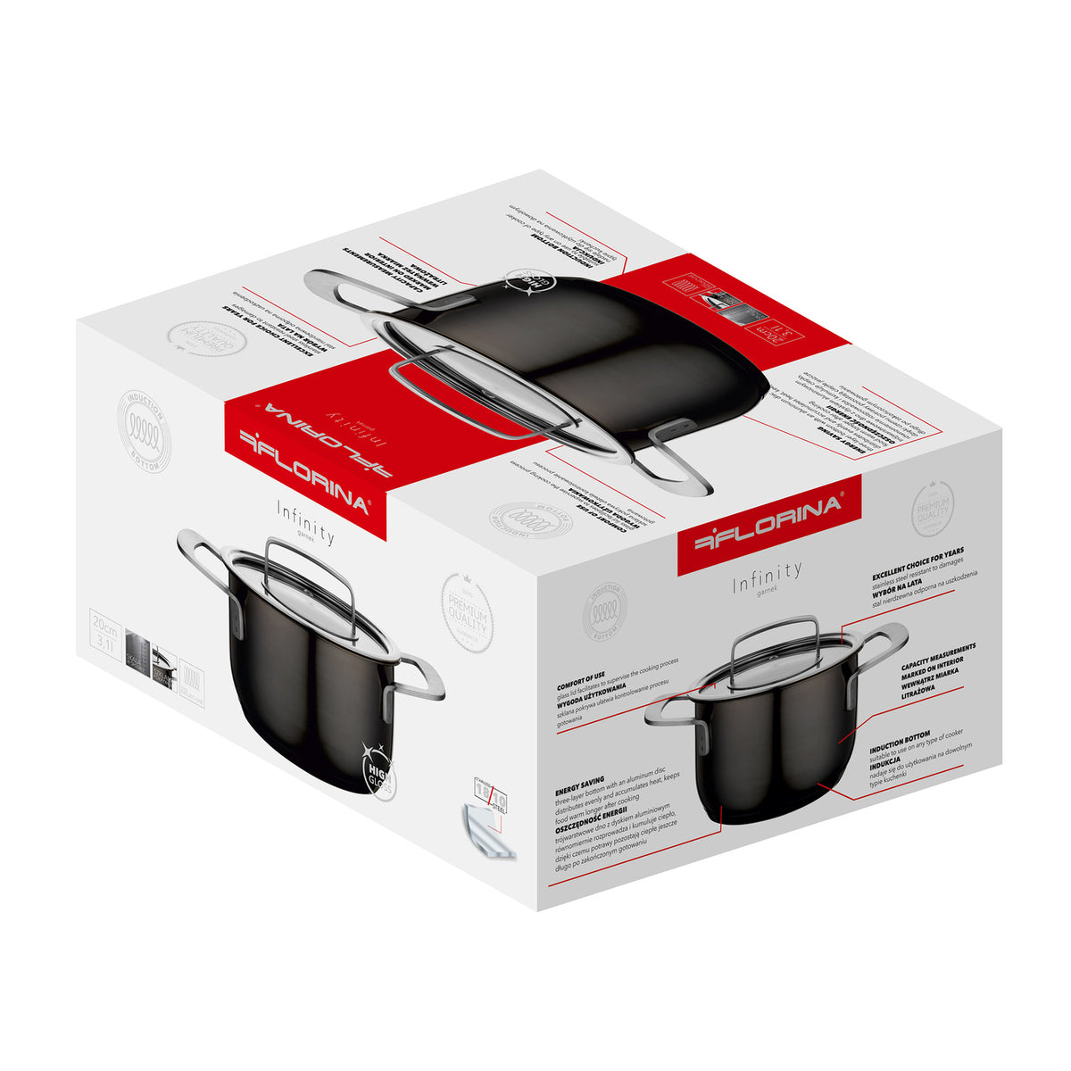 Garnek nierdzewny infinity 20cm 3,1l z/p