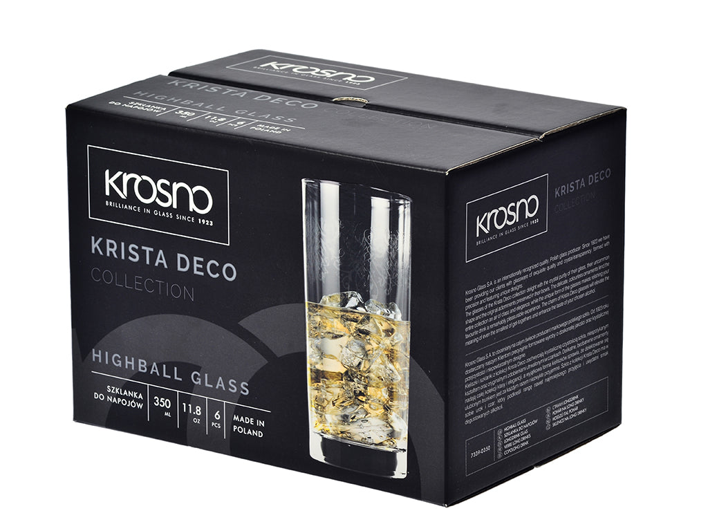 Szklanki long drink krista dekor 8788 350ml 6szt