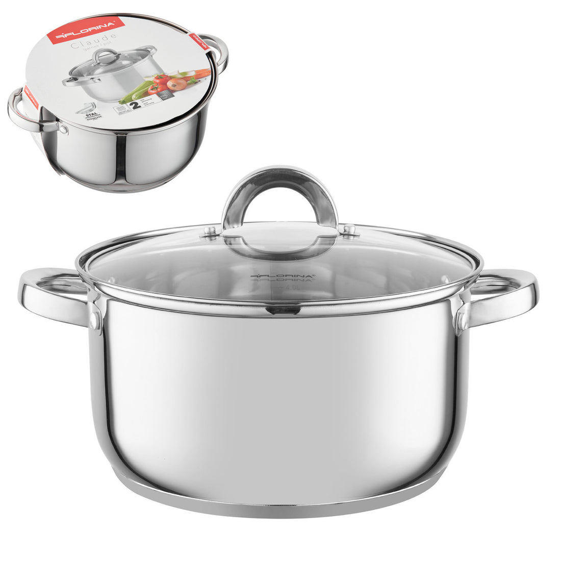 Garnek nierdzewny claude 24cm 6,1l z/p
