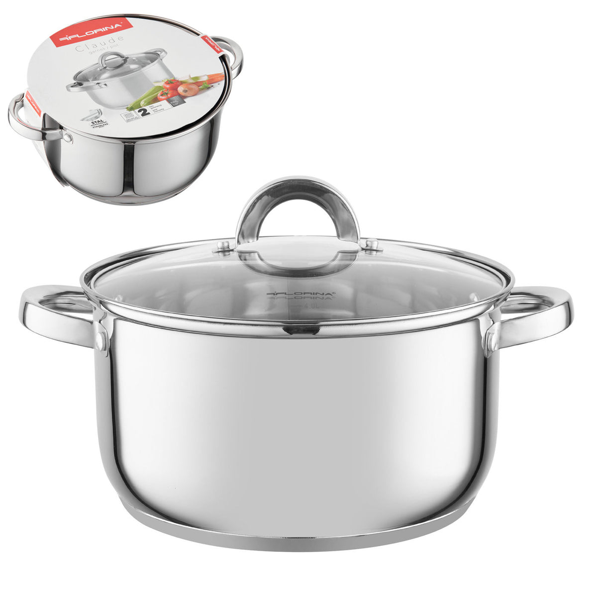 Garnek nierdzewny claude 24cm 6,1l z/p