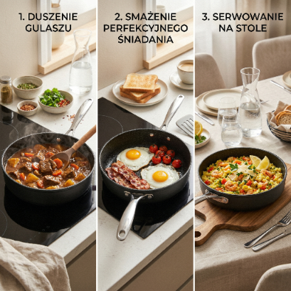 Patelnia aluminiowa głęboka stix 24cm 2,5l