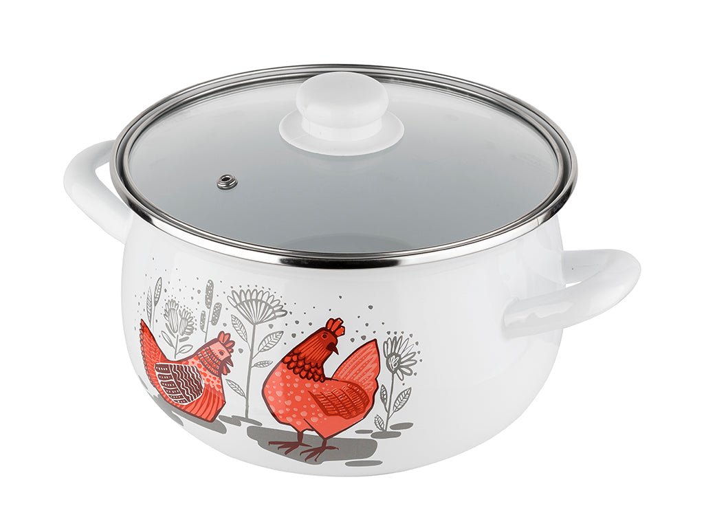 Garnek emaliowany pyza rubinka 20cm 4,0l z/p