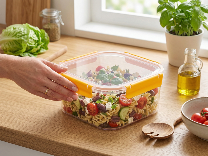 POJEMNIK DO ŻYWNOŚCI PLASTIKOWY KWADRATOWY CLIP GUARD 2,9L ŻÓŁTY