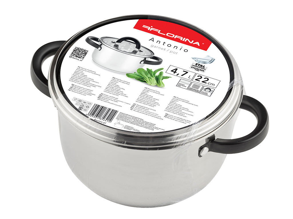 Garnek nierdzewny antonio 22 cm 4,7l z/p