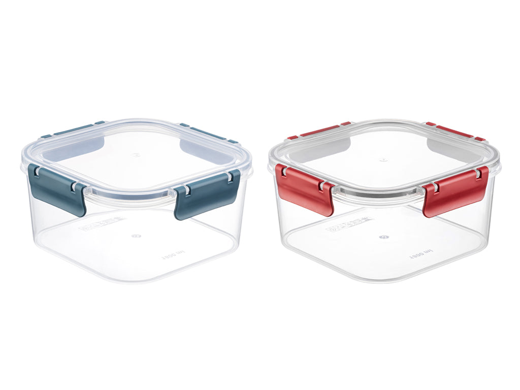 Pojemnik do żywności plastikowy kwadratowy clip guard 1,8l mix2
