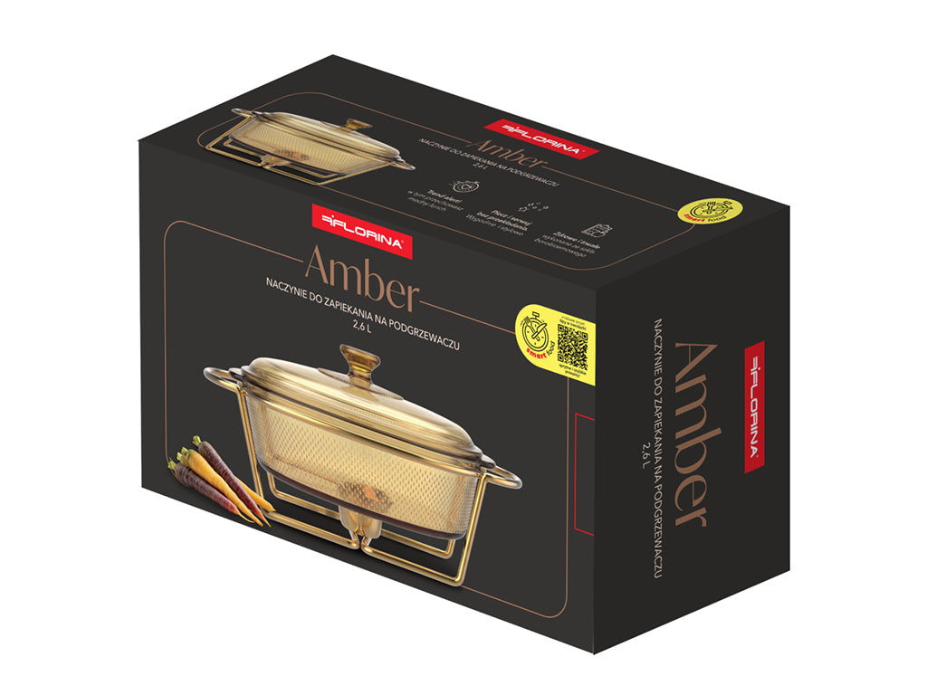 NACZYNIE DO ZAPIEKANIA I GOTOWANIA AMBER SZKLANE NA PODGRZEWACZU 2,6L